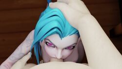 jinx_(league_of_legends), league_of_legends, 1boy1girl, asphyxiation, blowjob