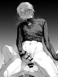 kamishiro_rui, tenma_tsukasa, ruikasa, on_top, stroking_cock