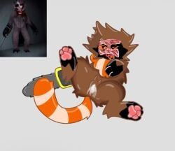 gorilla_tag, waffleszz, ape_storage, brown_fur, chainsaw