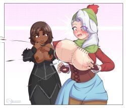 lukerabbit, big_breasts, breasts, breasts_out, button_gap