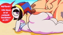 pomni_(beach_outfit), pomni_(the_amazing_digital_circus), ragatha_(the_amazing_digital_circus), flipaclip, gooseworx