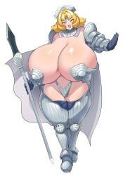 original_character, sasaki_tatsuya, bikini_armor, blonde_hair, cape