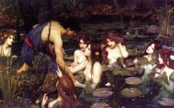 hylas, greek_mythology, 1boy, many_on_one, multicolored_hair