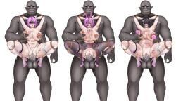 belly_riding, big_breasts, blindfold, body_writing, bondage