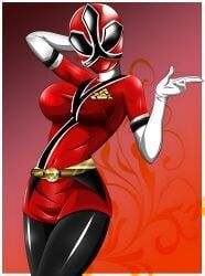kaoru_shiba, lauren_shiba, red_ranger, shinken_red, power_rangers
