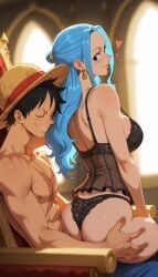 monkey_d._luffy, nefertari_vivi, one_piece, 1boy, 1girl