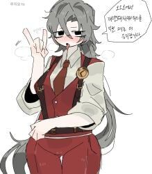 lucio_(limbus_company), limbus_company, project_moon, says, 1girl