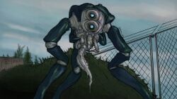 gummi_art, 3_legs, alien, alien_genitalia, biomechanical