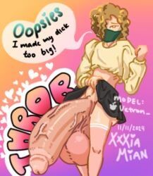 cute_male, femboy, gigantic_balls, gigantic_penis, huge_balls
