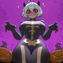 malina_(helltaker), spice_(fortnite), halloween, helltaker, 1girls