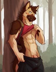 ventkazemaru, abs, anthro, aroused, aroused_face