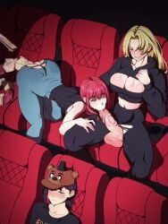 higashiyama_kobeni, kobeni_higashiyama, makima, makima_(chainsaw_man), sloppy_blowjob_devil
