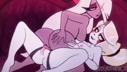 charlie_morningstar_(hazbin_hotel), vaggie_(hazbin_hotel), hazbin_hotel, jaguatiric4, 2girls