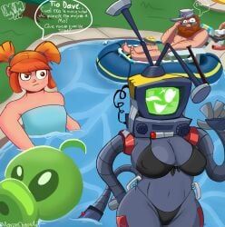 crazy_dave_(pvz), lawnmower_(pvz), mo_(pvz), patrice_blazing, plants_vs_zombies