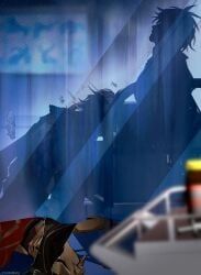 mydei_(honkai:_star_rail), phainon_(honkai:_star_rail), honkai:_star_rail, blowjob, curtains