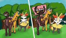 braixen, generation_2_pokemon, generation_6_pokemon, girafarig, pokemon_(species)