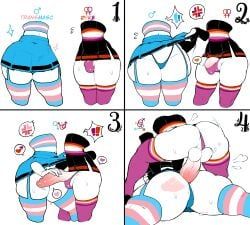dizzyspells, !!, 1boy, 1girls, 4_panel_comic