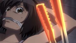mahou_shoujo_tokushusen_asuka, 2boys, 2girls, asphyxiation, burn_scar