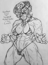 original_character, dieselbog, abs, bad_handwriting, barely_clothed