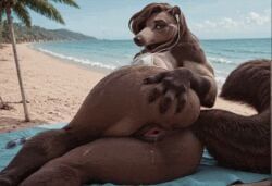1girls, anteater, anthro, anthro_only, anus