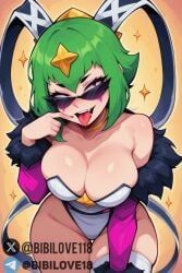 melodie_(brawl_stars), bibilove18, big_hips, blowjob_gesture, breasts