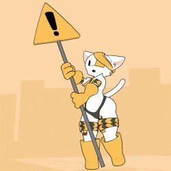 fanfurry, 1boy, caution_sign, caution_stripes, caution_tape