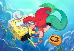 ariel_(the_little_mermaid), barnacle_boy, mermaid_man, spongebob_squarepants_(character), disney