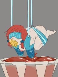 wendy_thomas, wendy's, blazera, 1girls, arms_bound