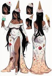 original_character, kortai, 1girls, ice_cream