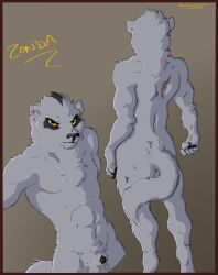 gthusky, abs, anthro, balls, biped