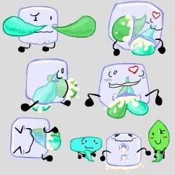 bracelety_(bfdi), ice_cube_(bfdi), leafy_(bfdi), battle_for_dream_island, battle_for_dream_island_again