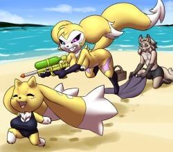 digimon_(species), fenekmon, genji_(oc), impmon, renamon