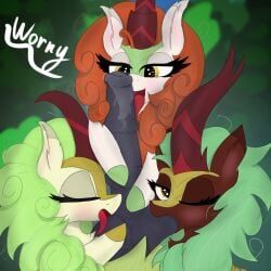 autumn_afternoon_(mlp), autumn_blaze_(mlp), background_character, cinder_glow_(mlp), kirin_(mlp)