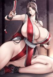mai_shiranui, fatal_fury, haganef, 1girl, breasts