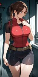 claire_redfield, resident_evil, resident_evil_2, 1girls, alluring