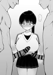 artist_request, 1girls, 2boys, big_breasts, cuck