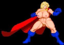 power_girl, m.u.g.e.n, big_breasts, big_thighs, blonde