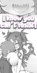 meltybells, 1boy, 1girl, <3, bat_wings