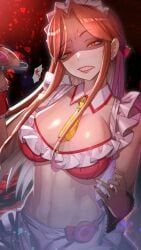 zaizen_tokiko, idolmaster, 1girls, big_breasts, blood
