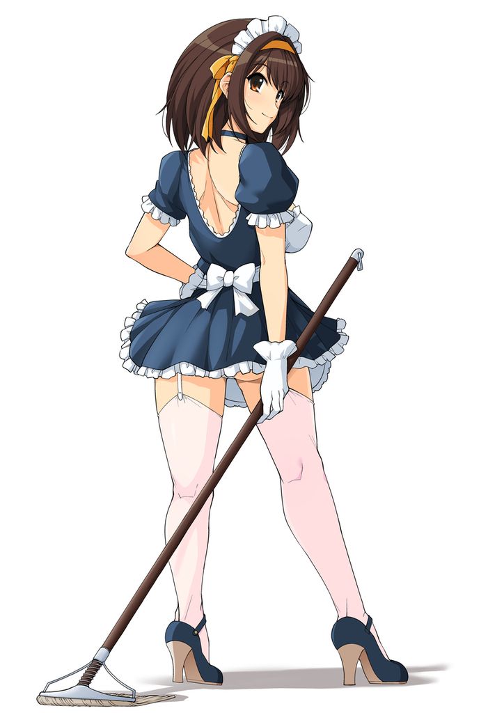suzumiya_haruhi, suzumiya_haruhi_no_yuuutsu, 1girls, bare_skin, blue_high_heels