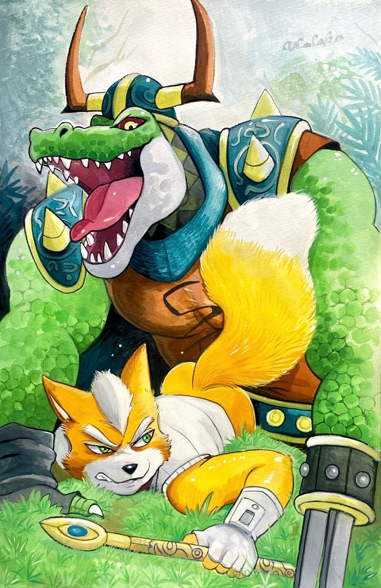 fox_mccloud, general_scales, sharpclaw_(star_fox), nintendo, star_fox