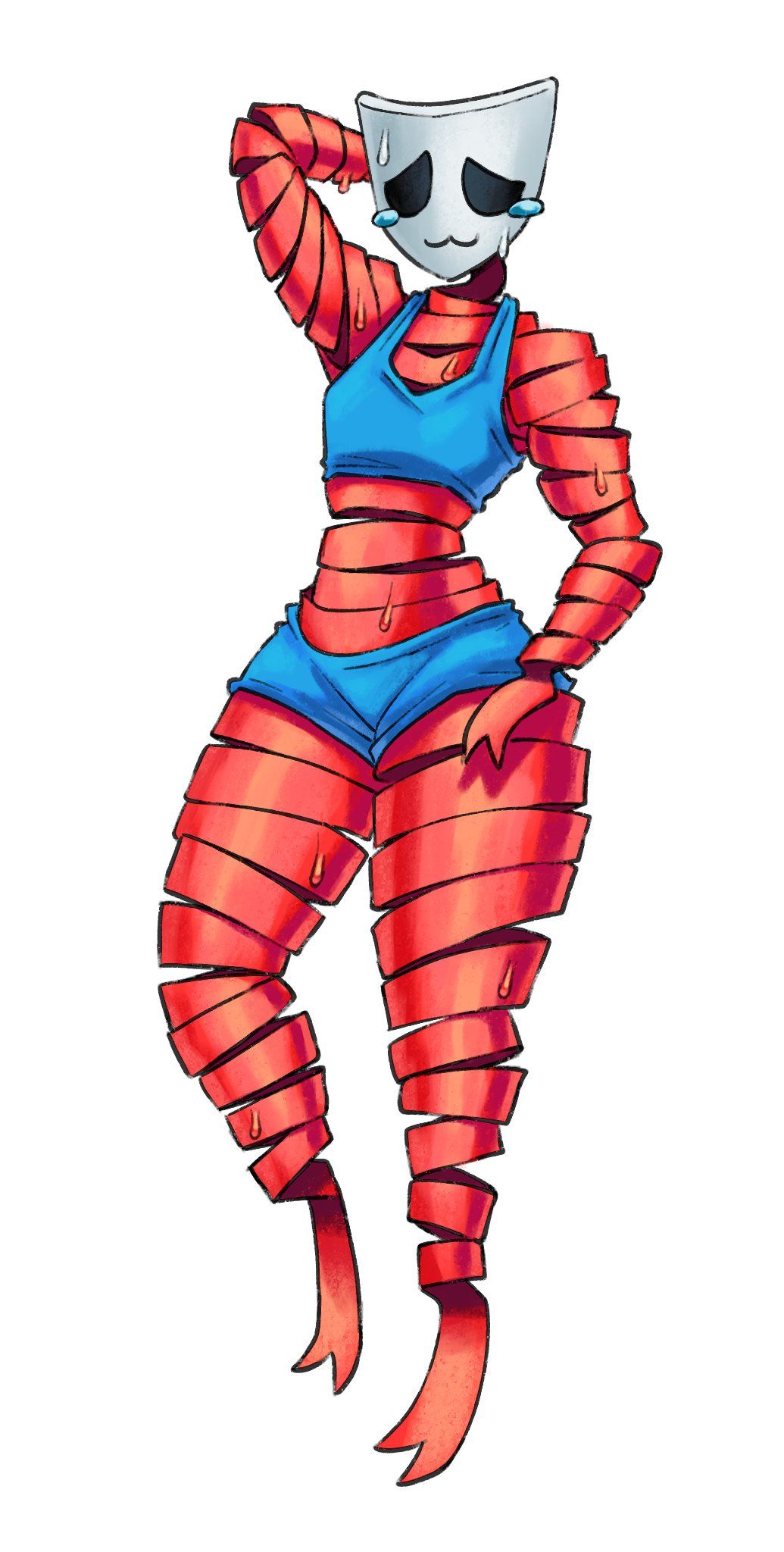 gangle_(the_amazing_digital_circus), the_amazing_digital_circus, 4rm5trong, 1girls, arm_up