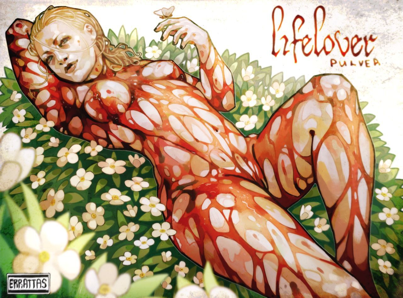 real_life, album_cover_redraw, blonde_hair, blood, blood_on_chest