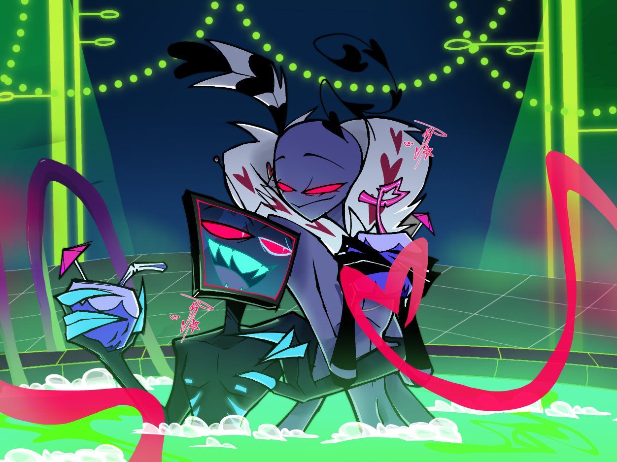 valentino_(hazbin_hotel), vox_(hazbin_hotel), hazbin_hotel, helluva_boss, vivienne_medrano