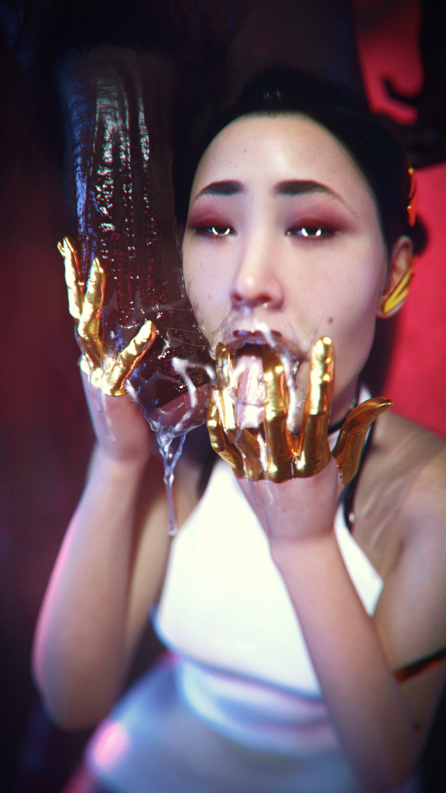hanako_arasaka, cd_projekt_red, cyberpunk_2077, leeterr, after_fellatio