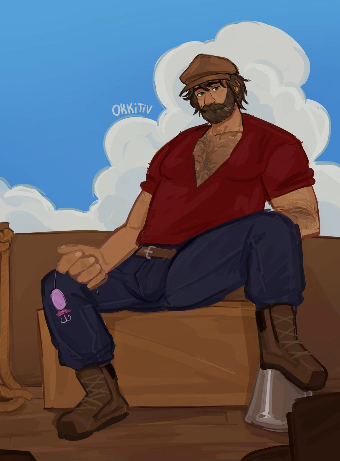 willy_(stardew_valley), stardew_valley, okkitiv, 1boy, bara