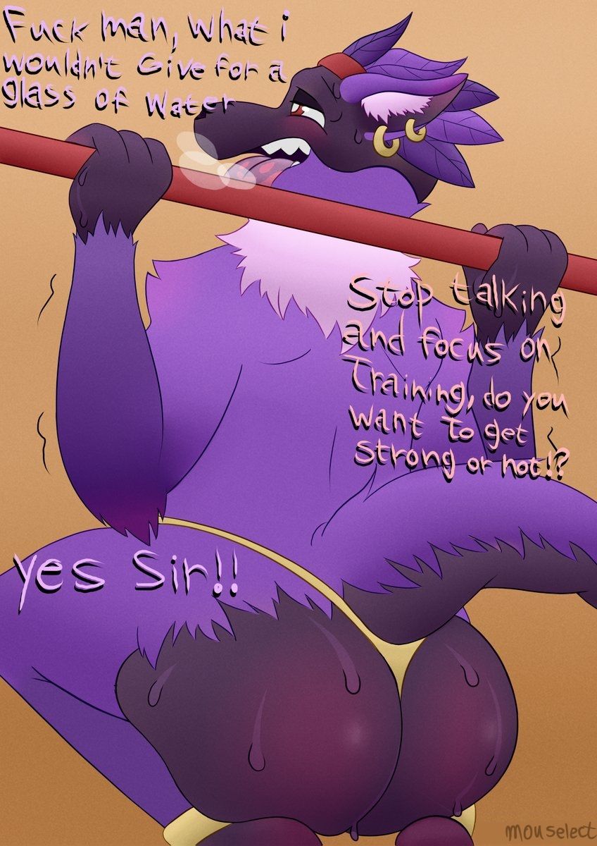 aged_up, anthro, arm_tuft, ass, bent_legs