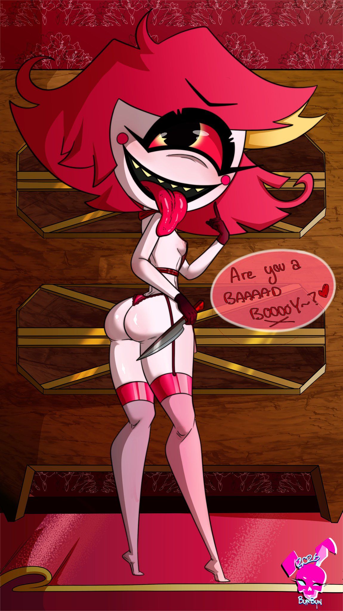 niffty, hazbin_hotel, bunbunmuffinart, 1_eye, 1girls
