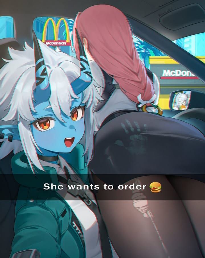soukaku_(zenless_zone_zero), tsukishiro_yanagi, mcdonald's, zenless_zone_zero, kawaii_xgirl