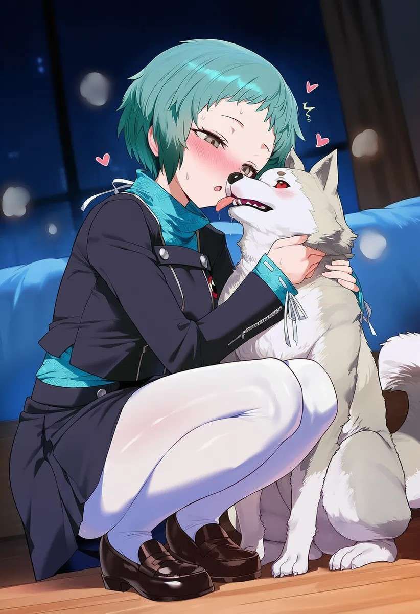 fuuka_yamagishi, koromaru_(megami_tensei), yamagishi_fuuka, persona, persona_3